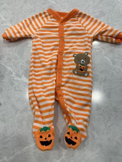 Infant Halloween Themed Footie Outfit Size NB