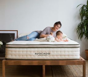 New! Avocado Green Organic Hybrid Mattress - Eastern King Size (Medium Pillow-Top)