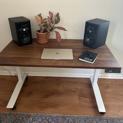 Solid Walnut Wood Electric Standing Desk - Jarvis Fully