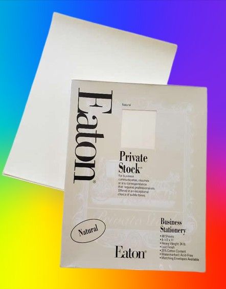 Full Box Eaton Private Stock Business Stationery Natural 8 1/2 x 11