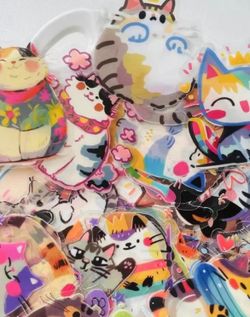 50 Cute Cat Stickers - Transparent Waterproof Kawaii Kitten for Scrapbooking, Journals, Cat Lovers Gifts