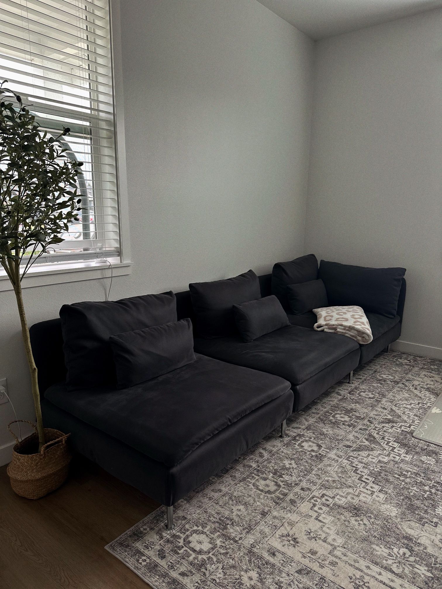 Sectional 3-seat and open end Fridtuna/dark gray Sofa