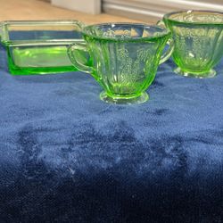 Set Of 3 Light Green glassware