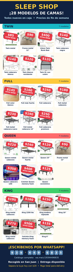 🛏️ 28 MODELOS DE CAMAS NUEVAS EN CAJA — precios de fin de semana
