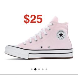 Pink Converse Platform Chuck Taylor All Star High Top Sneakers Youth Big Kid Women’s Shoes Size 6.5