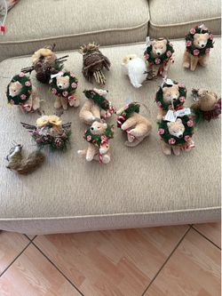 15 ASSORTED ANIMAL CHRISTMAS ORNAMENTS