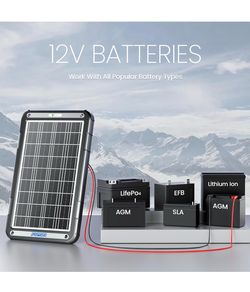 POWOXI 12V Solar Car Battery Charger: 15W Solar Trickle Charger Maintainer with MPPT Controller