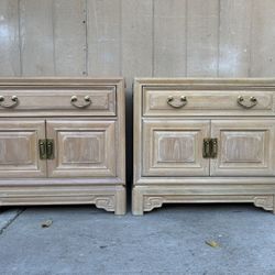 Gorgeous white wash French provincial pair of nightstands