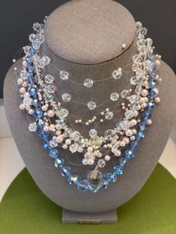Vintage Beaded Necklaces Cut Glass and Fake Pearls