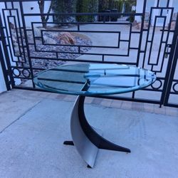 Steel & Glass Mid-century Modern Side Table