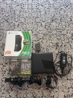 Microsoft Xbox 360 S 250GB Console Bundle with Kinect, 2 Games, and 2 Controllers