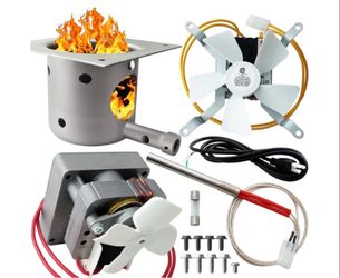 New Fire Burn Pot and Hot Rod Ignitor,Auger Motor, Induction Fan Kit, for Traeger and Pit Boss Wood Pellet Grill Parts Replacement.