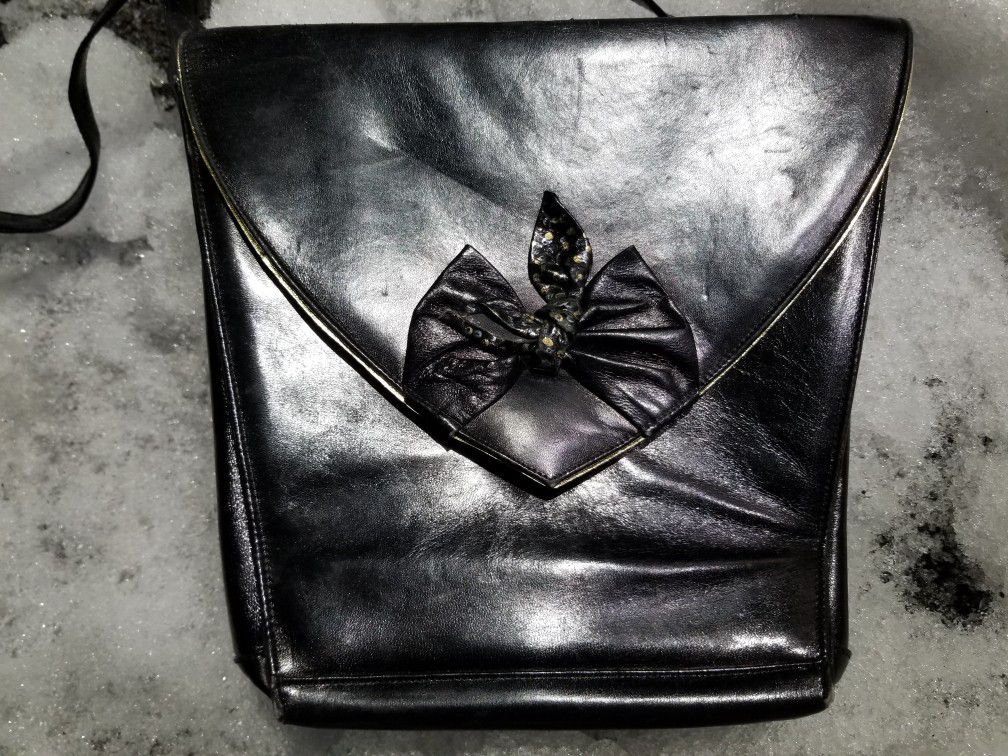Brian Jeffrey Clutch/Shoulder Bag Black Leather Spain