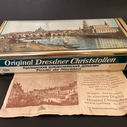 Original Vintage German Dresdner Stollen  Collectible Tin with Original Paperwork —Germany 