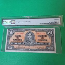 1937 Bank of Canada $50 Banknote PMG 35