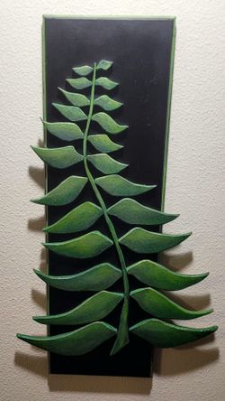 Wooden fern leaf wall art