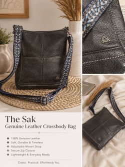 The Sak Genuine Leather Crossbody Bag – Black
