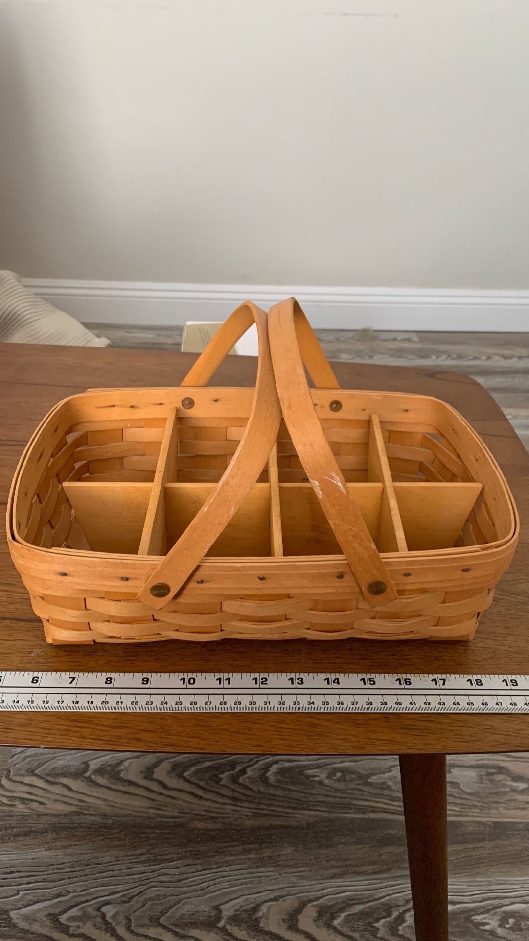 Longaberger basket with dividers. 1996