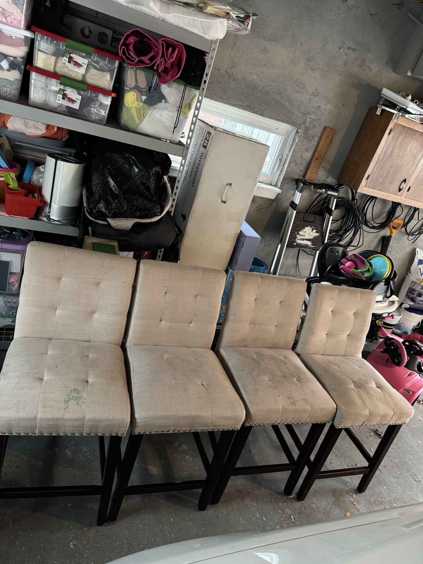 4 Upholstered Counter Height Stools