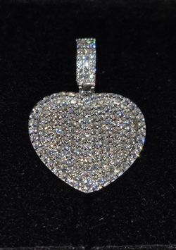 Moissanite Heart Pendant 925 Silver