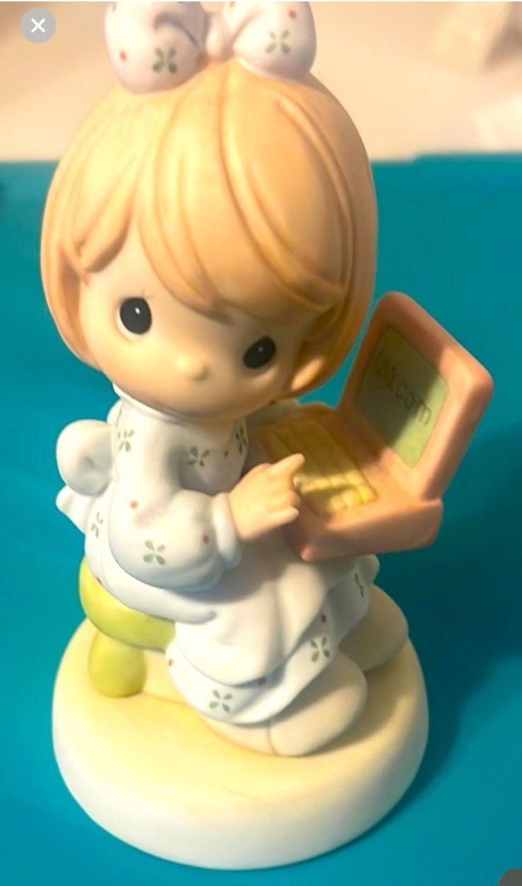 Precious Moments Girl with Laptop Figurine