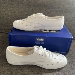 Keds Starlight White Leather Studded Sneakers – size 7