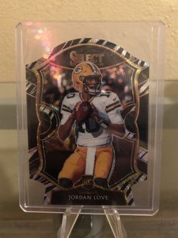 NFL Football Card Jordan Love Rookie Select Die Cut Zebra