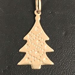 Christmas tree gold charm pendant
