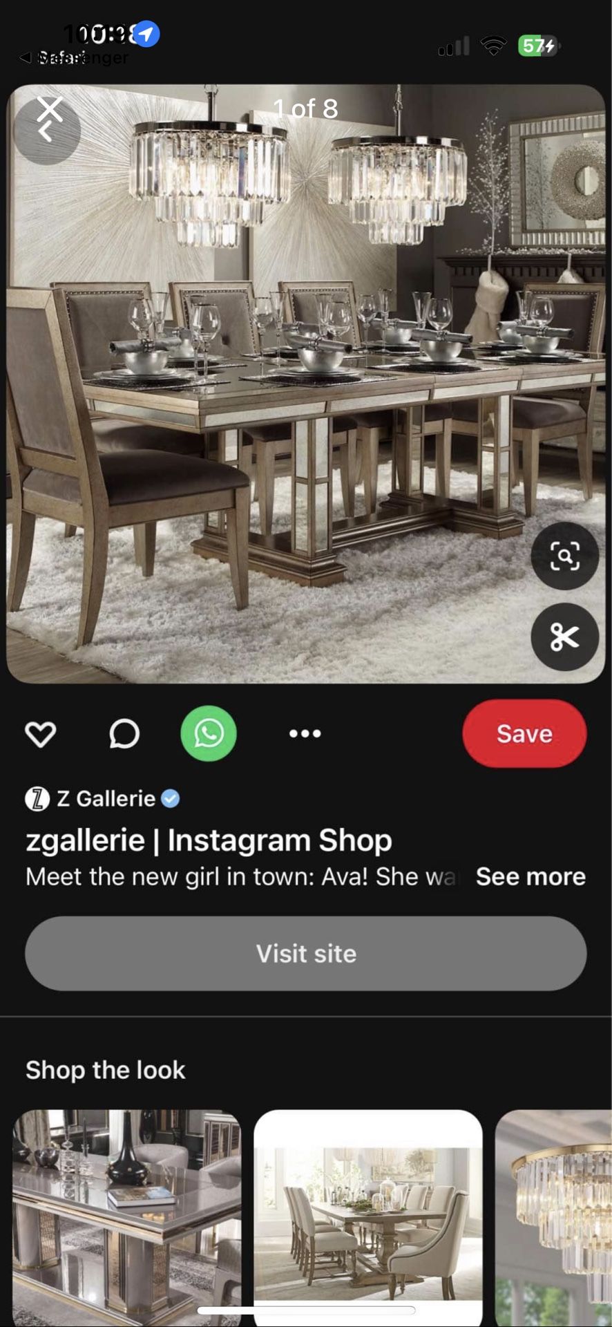Z Gallerie Extending Dining Table