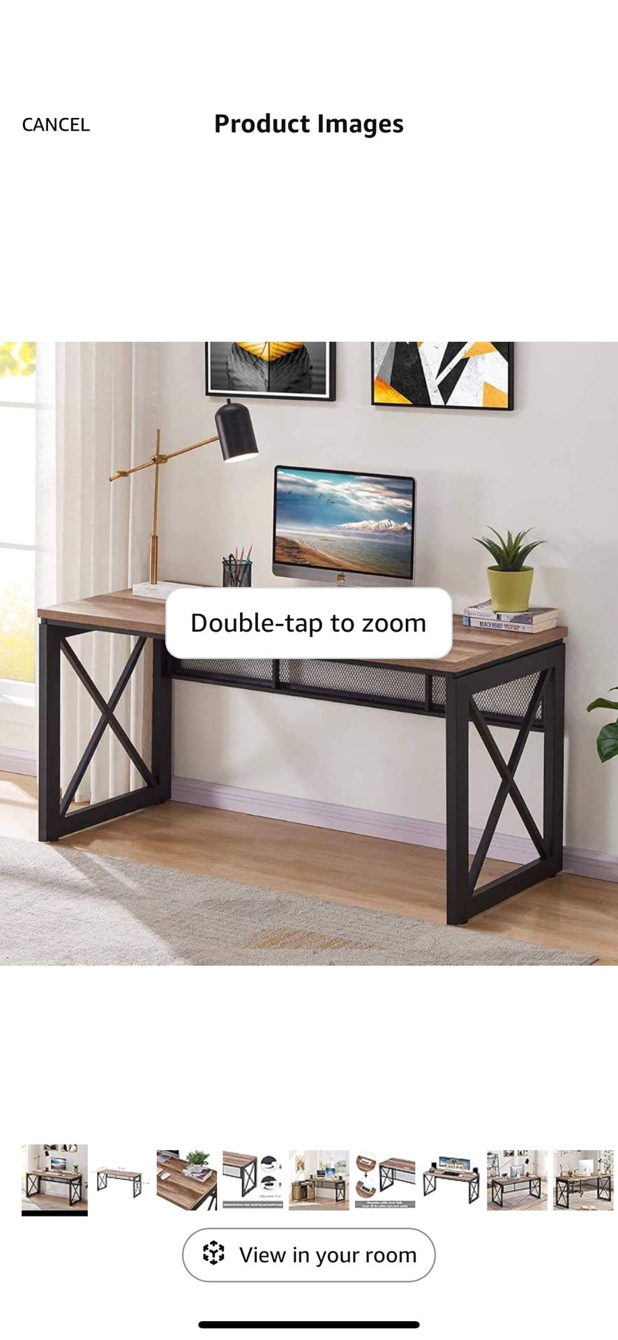 BON AUGURE Industrial Home Office Desks, Rustic Wood Computer Desk