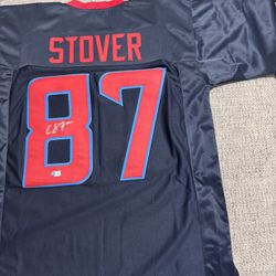 Cade Stover Signed Autograph Custom Jersey - Metabilia Coa - Houston Texans