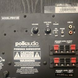 SYSTEM ROCKER! Polk Audio Subwoofer PSW108
