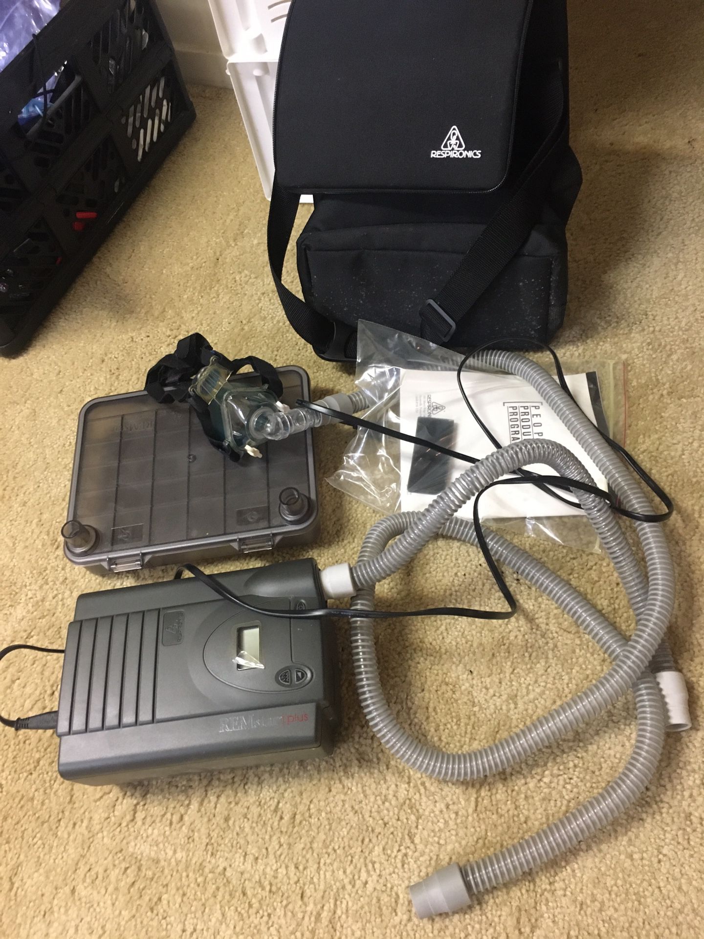 Respironics CPAP System incl all parts, case etc