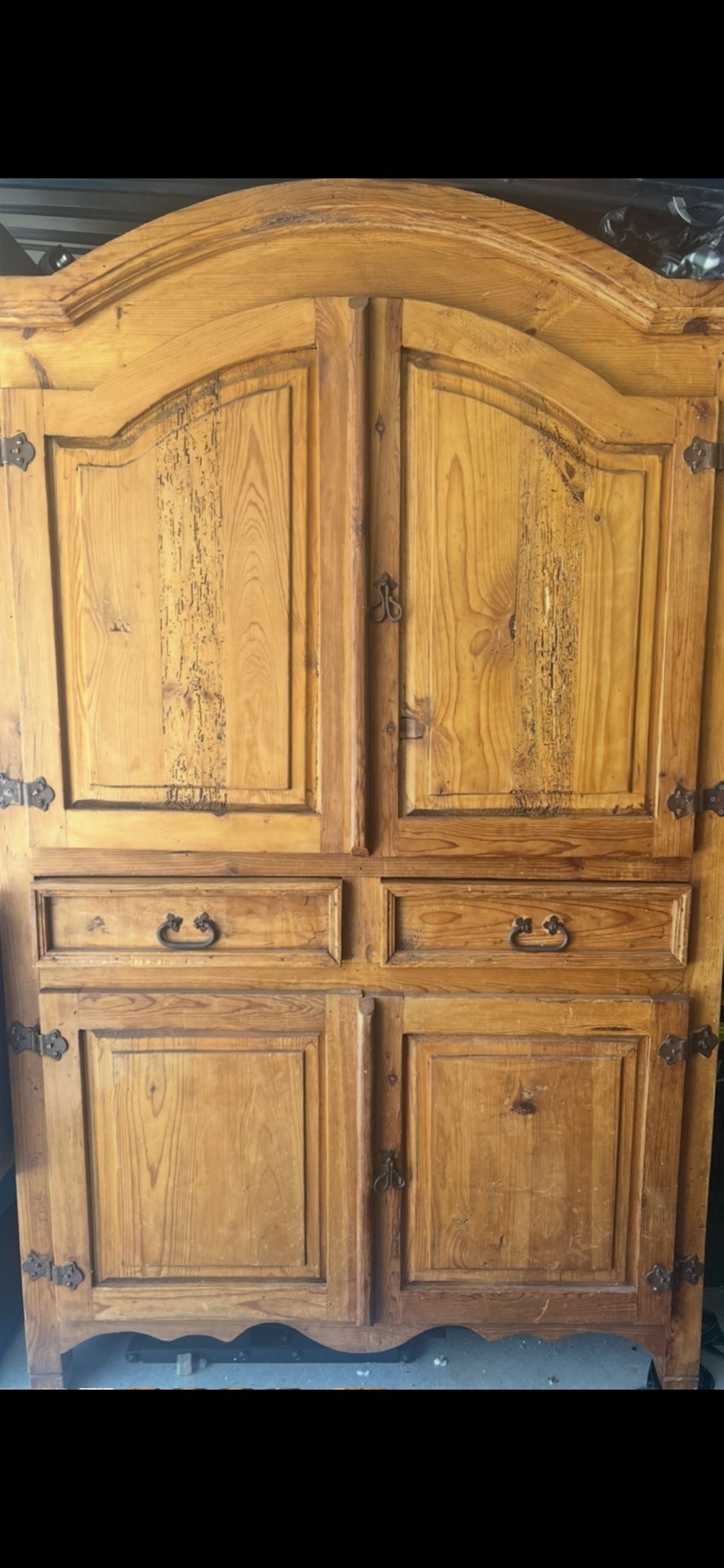 Rustic Solid Wood Armoire – Barn-Style Charm – 79”H x 47”W x 22”D – Local Pickup Only