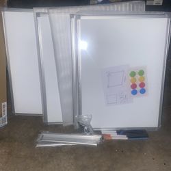 New 4 Pack Double-Sided Magnetic Whiteboard, 24" x 18" Dry Erase Board, Aluminum Frame White Board for Wall, Hanging Mounting White Board Dry Erase Ma