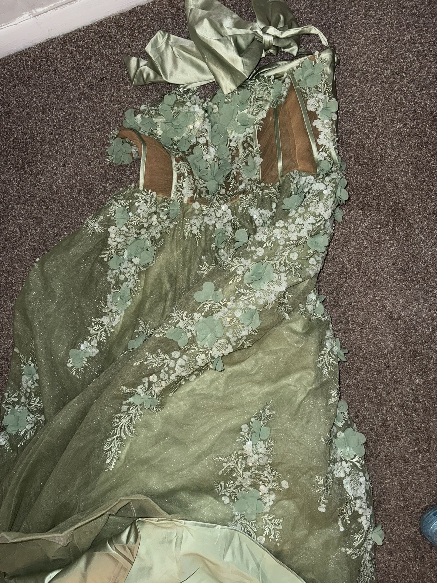 Sage green Quinceaera Dress Size 2