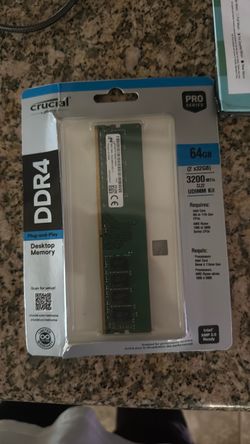 64 gb Crucial DDR4 Memory