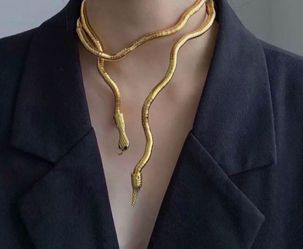 Bendable Snake Necklace Flexible Twisty Multi-Purpose Necklace Bracelets Boa Pattern Collar Necklace Punk Gothic Jewelry