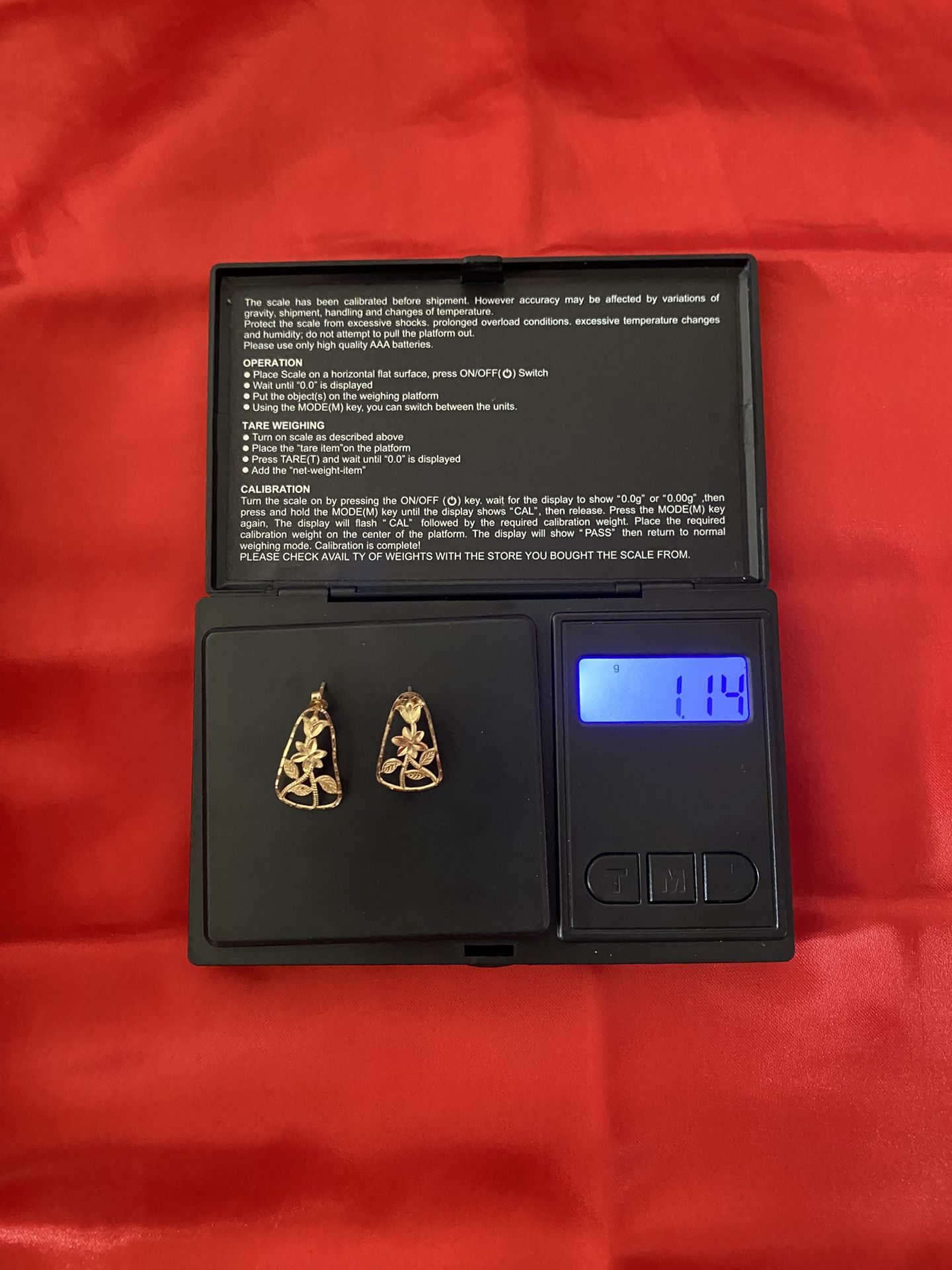 585 Gold Flower Drop Post Earrings