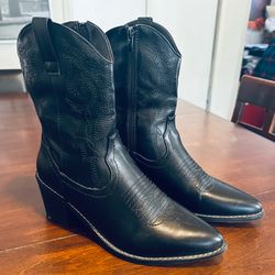 DREAM PAIRS Women's Cowboy Boots, Pointed Toe tall Heel, Zipper Pull-On, Size 8.5 #SDAB2219W
