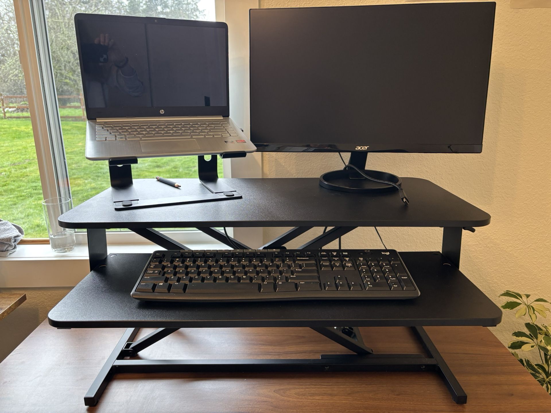 Height Adjustable 32 inch Stand Up Desk Converter