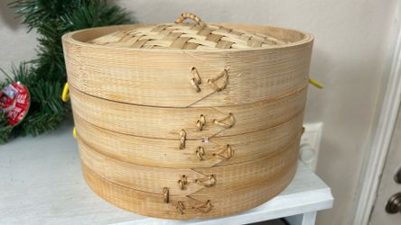 Two Tier Bamboo Steamer Basket