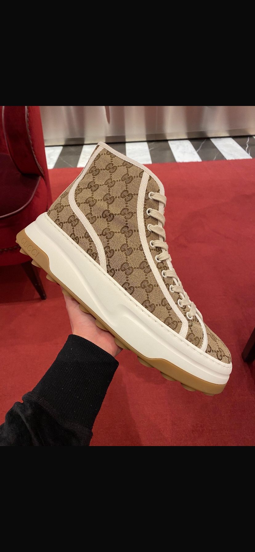 Authentic GUCCI high top Sneakers For Men Size 12