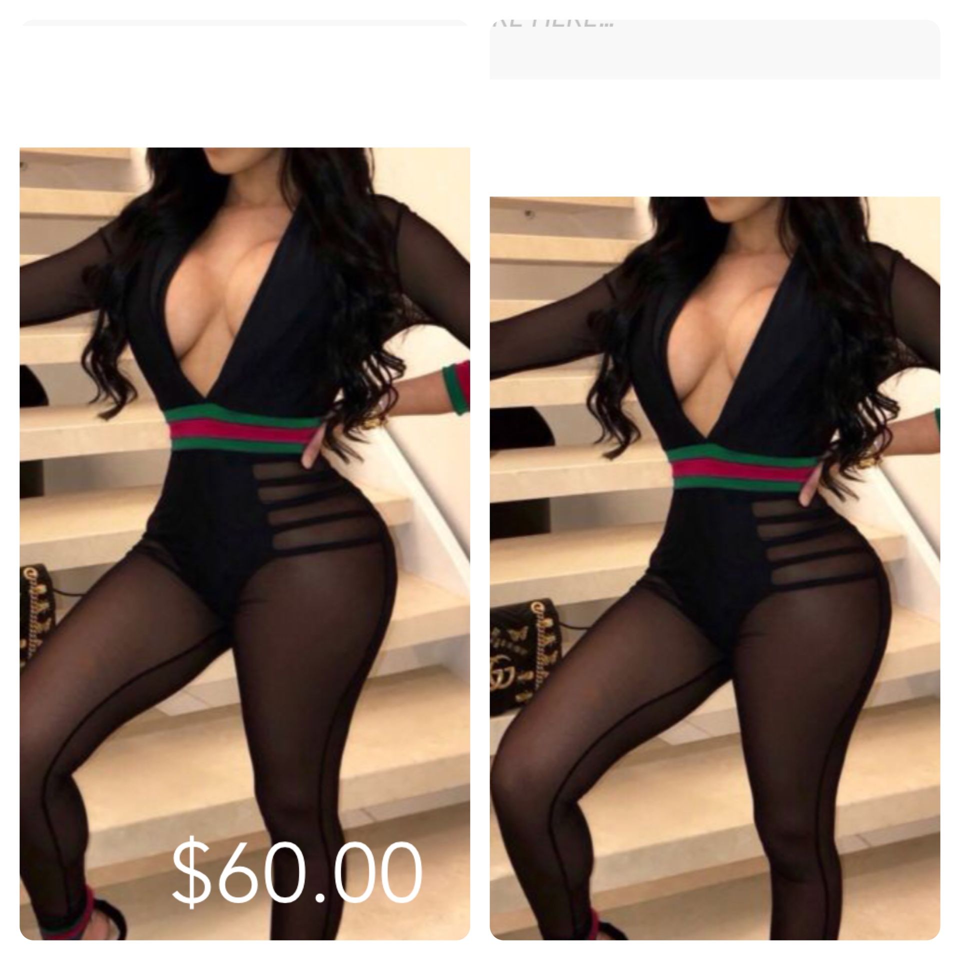 FISHNET JUMPSUIT LARGE ONLY $60.00