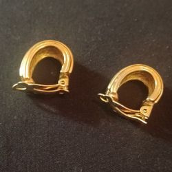 Vintage Earrings Gold Silver Tone Jewelry 2 pair