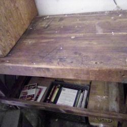 Vintage Solid Heavy Duty Wooden Work Bench/Storage Cabinet 