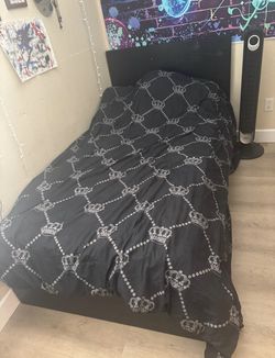 Twin Bed Frame & 5-Drawer Dresser Set
