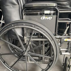 Wheelchair- 18” Seat Width Drive Medical Silver Sport II Wheelchair With Footrests 