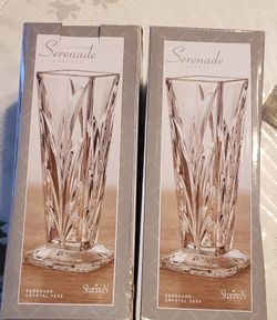 Two BRAND NEW SERENADE Crystal Vase