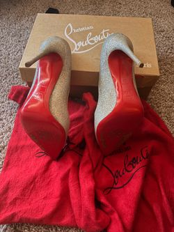 Louboutin mini  IVORY Glitter Pigalle Follies size 38